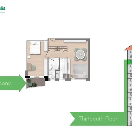 Skyline View Biancamano 1 Bdr With Balcony By Rentopolis Apartamento