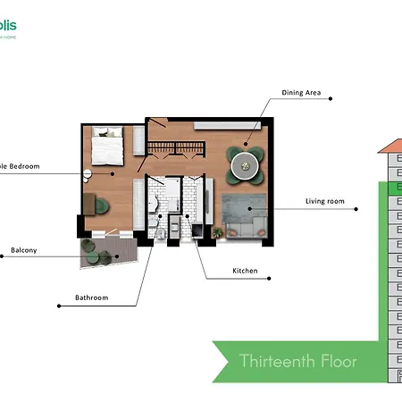 Skyline View Biancamano 1 Bdr With Balcony By Rentopolis Apartamento